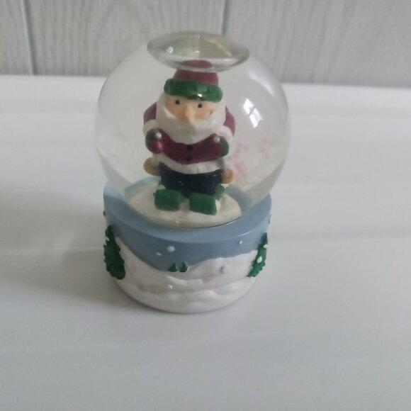 Sledding Santa Snowglobe Mini Christmas Holiday Gift Snowglobe - Picture 9 of 10